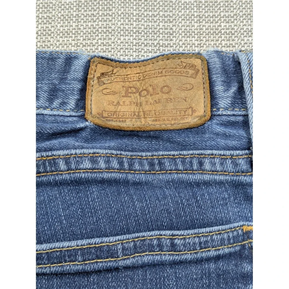 Polo Ralph Lauren Jeans Mens 34x28 Blue Hampton Relaxed Straight Stretch Denim